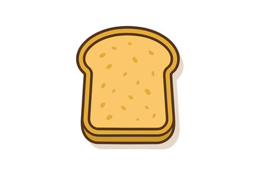 Single slice of white sandwich bread with crust outline