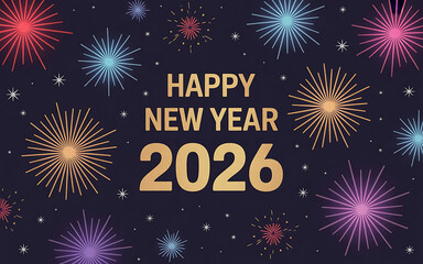 A 2026 vector banner with a golden horse on red