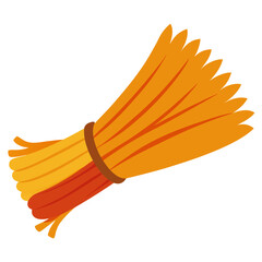 A bundle of autumn leaves tied together