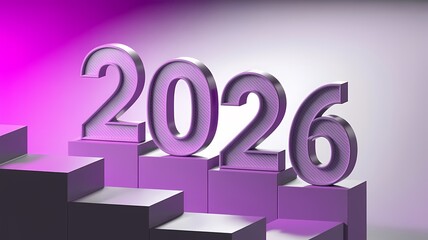 2026 purple numbers on stair steps