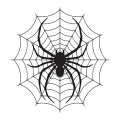 Obraz premium A spooky spider on a web, perfect for halloween decorations, horror themes, and arachnid enthusiasts designs