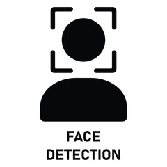 Facial recognition technology icons face detection system security biometrics - Line and glyph icon and logo - Vector icon symbol for website