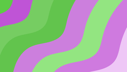 Vibrant Wavy Flow Abstract: A Delicate Pastel Palette With Flowing Curves Combining Green, Purple & Pink Hues