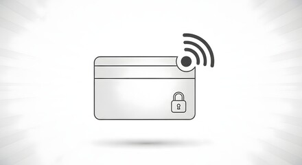 Contactless payment with credit card isolated on white background