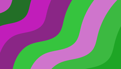 Vibrant Wavy Stripe Pattern: Bold Abstract Art with Green and Purple Color Combinations