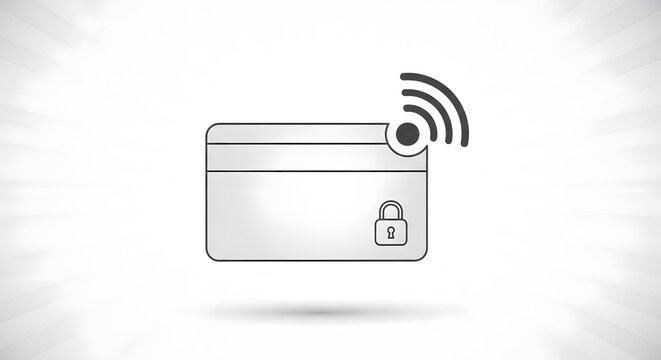 Contactless payment with credit card isolated on white background - Powered by Adobe