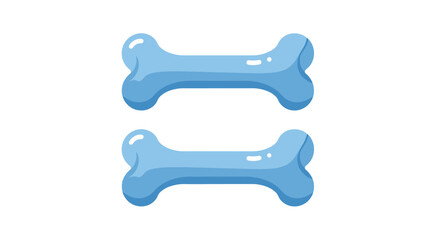 two blue bone shaped dog toys stacked vertically, vector illustration Isolated on white background