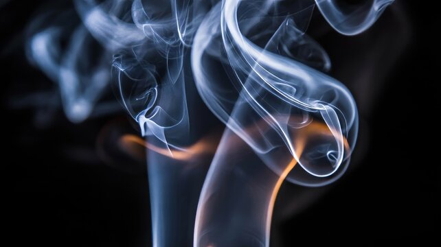 Abstract smoke trails with dynamic curves a mesmerizing display of light and shadow perfect for artistic backgrounds