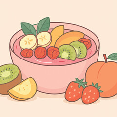 Fresh Smoothie Bowl and Fruit Arrangement