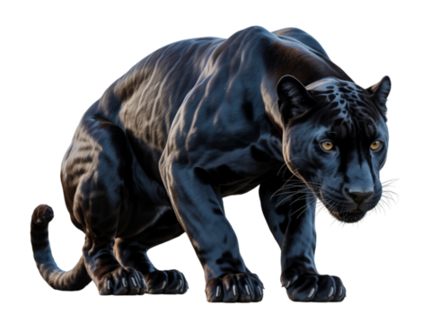 Black panther isolated on transparent background
