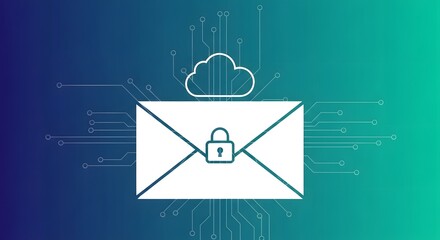 Secure email communication with cloud storage and encryption