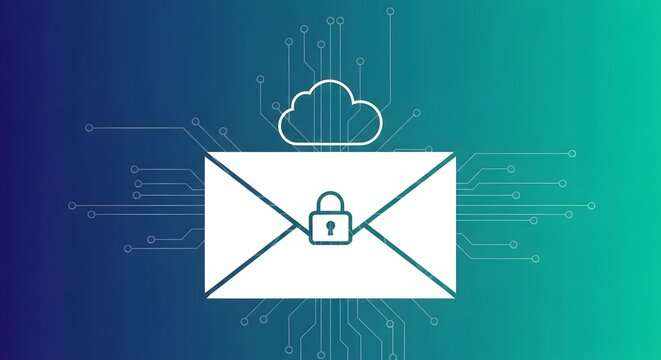 Secure email communication with cloud storage and encryption