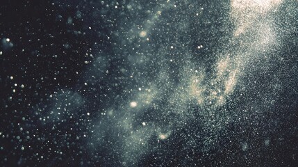 Abstract Glittering Dust Particles on Dark Background