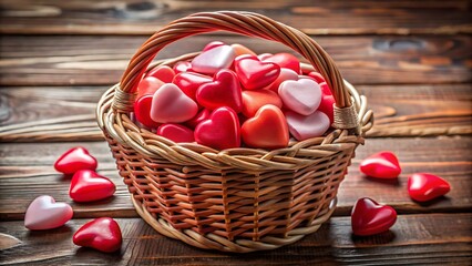 Basket of Heart Candies