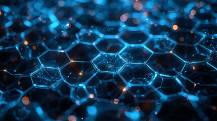 Abstract technology background digital futuristic concept with hexagon grid pattern