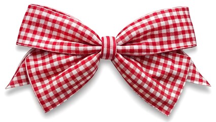Red and White Gingham Bow