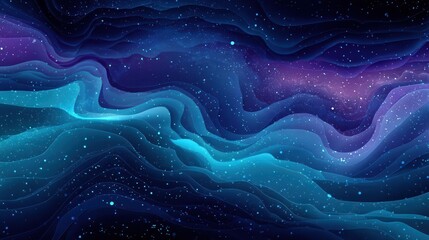Abstract Nebula Waves with Sparkles - Cosmic Background Art