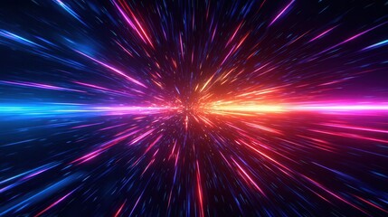 Fototapeta premium Abstract Space Warp Colorful Light Speed Effect for Design