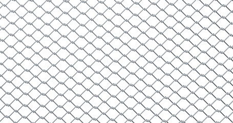 Fototapeta premium Metal wire fence silver shining lines in a transparent background