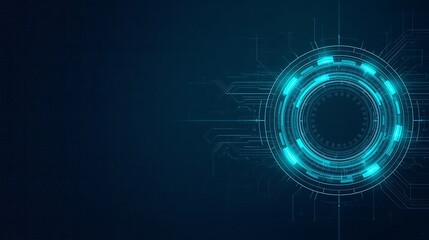 Futuristic technology background with glowing hud element for digital innovation use