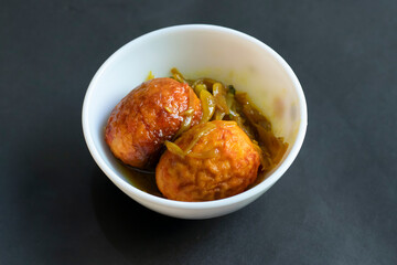 golden fried eggs curry bathed in a rich, savory curry sauce. Perfect for a delightful meal anytime.