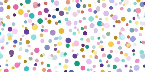 Colorful Polka Dots Pattern on White Background for Design
