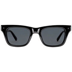 Black rectangular frame sunglasses with dark lenses, chic style.