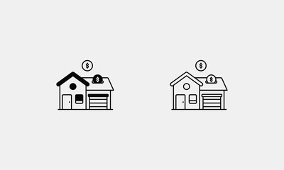 Mortgage icon set vector stock illustration
