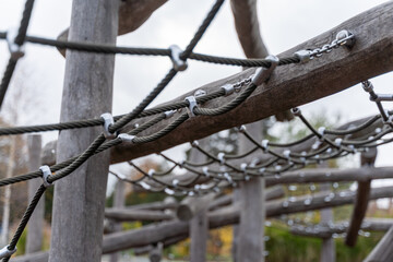 Fototapeta premium Rope Climbing Structure Outdoor Park