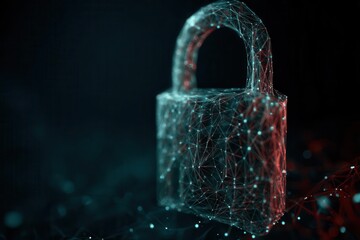 Digital Padlock Security Concept Data Protection, Network, Cyber
