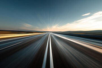 Naklejka premium Dynamic Highway Perspective Speed, Motion, and Travel Concept