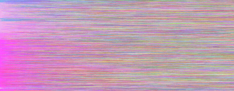 A vibrant pattern of horizontal lines displays a spectrum of colors, creating an abstract glitch effect. The composition is dynamic and eye-catching. - Powered by Adobe