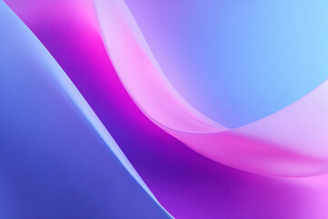 Fototapeta premium Smooth gradient abstract background in blue, pink, and purple colors. Soft lighting. Simple wavy, flowing shapes. For banners and advertising.