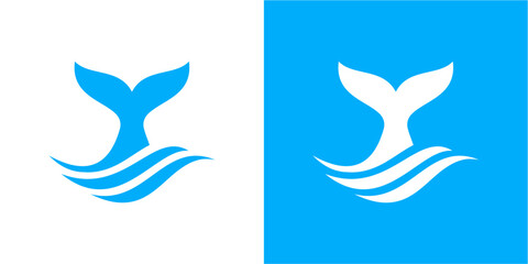 Ocean Whale Wave Logo