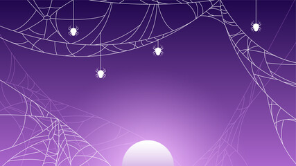 Spider Web On Dark Background Halloween Design Elements Spooky Scary Horror Decor Vector