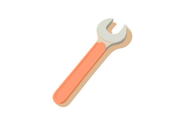Simple open-end wrench tool featuring orange handle detail