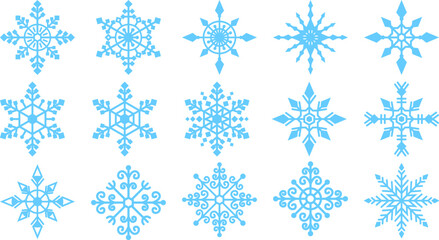 Snowflake Icon on white background for winter and Christmas design