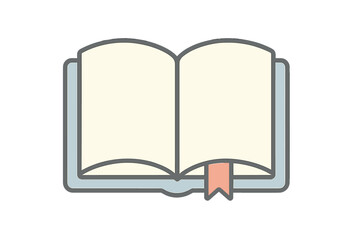 Open blank book with bookmark icon design element