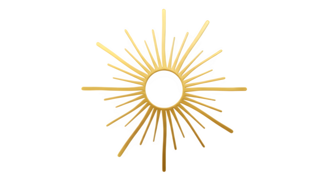 Golden sunburst isolated on transparent background, a radiant design element with a luxurious feel - Powered by Adobe