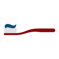 Toothbrush with toothpaste isolated on transparent background