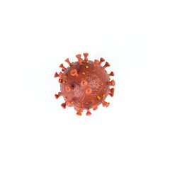3D Render of SARS-CoV-2 (COVID-19) Virus Particle on White Background