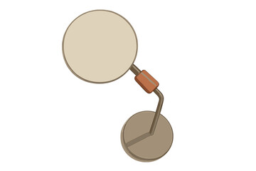 Modern round wall lamp with adjustable beige shade and brown accent