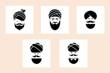 Black turbans mustaches beards faces sikh