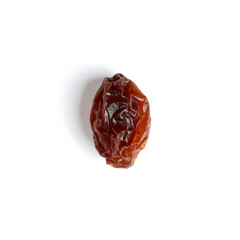 Isolated Dark Brown Raisin with Distinct Vertical Wrinkles