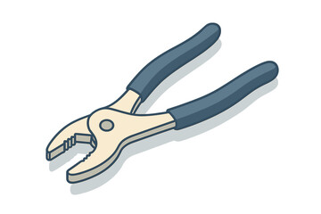 Adjustable pliers tool with insulated handles isolated on white background