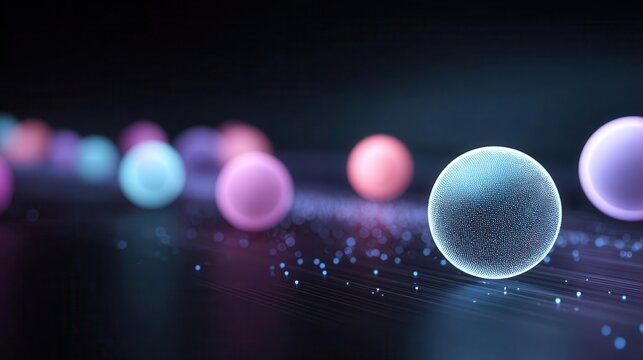 Glowing Spheres in a Futuristic Abstract Design