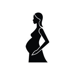 Pregnant Woman Silhouette: Elegant Maternity Illustration for Pregnancy and Motherhood Concepts