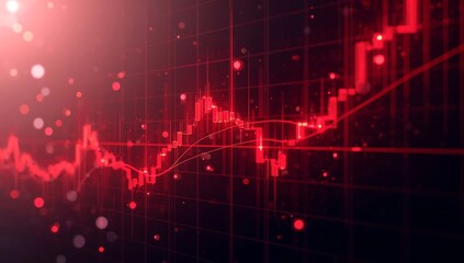 Stock market crash recession financial crisis economic downturn red graph chart data fall