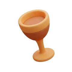 Charming 3D Rendered Orange Beverage Icon in a Contemporary Goblet, Perfect for Refreshment Themes, UI Elements, and Digital Lifestyle Concepts