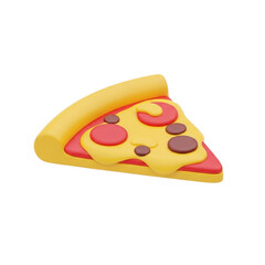 Delicious Pizza Slice Illustration with Pepperoni and Melted Cheese